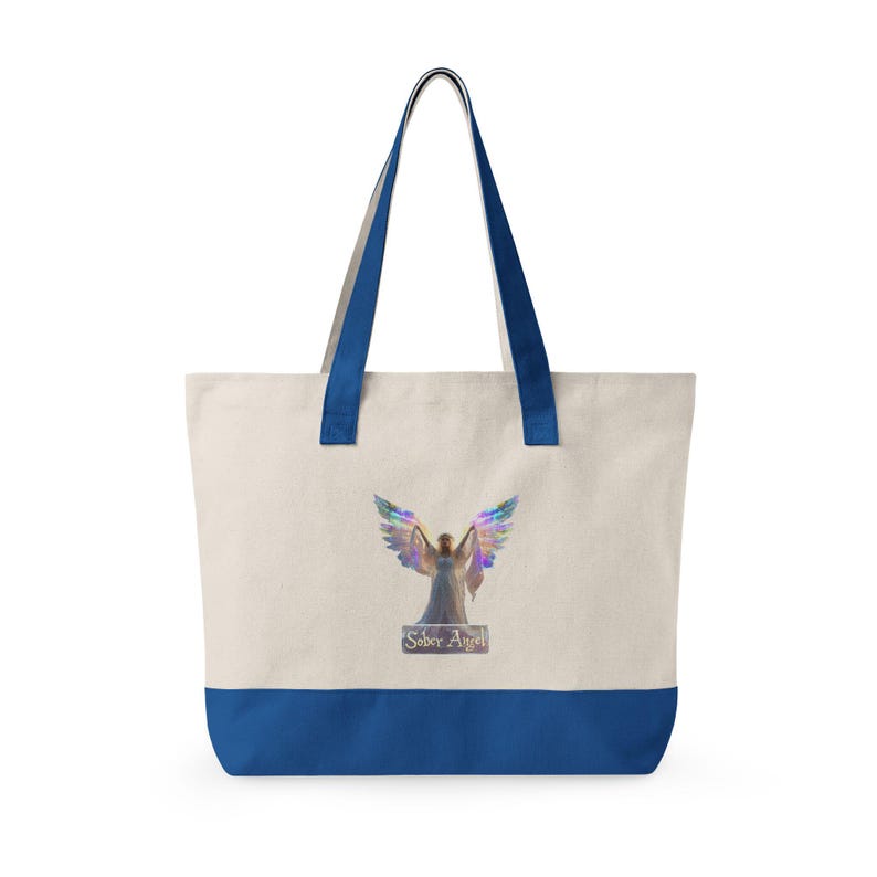Bolsa de lona con cremallera con ilustración de alas de ángel / Ángel de plumas arcoíris imagen 10