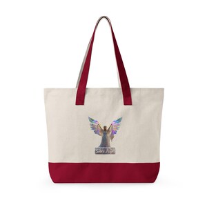 Bolsa de lona con cremallera con ilustración de alas de ángel / Ángel de plumas arcoíris imagen 16