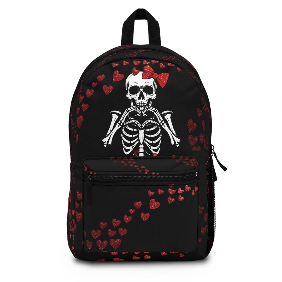 Gothic Heart Skull Backpack, Alternative Fashion Bag, Trendy School ...
