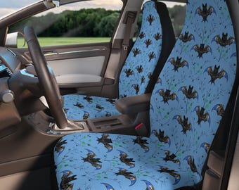 Fundas de asiento de coche con estampado de murciélagos caprichosos / Decoración gótica divertida, accesorios únicos para coche, accesorios de Halloween para coche, regalo para amantes de los murciélagos, ambiente espeluznante
