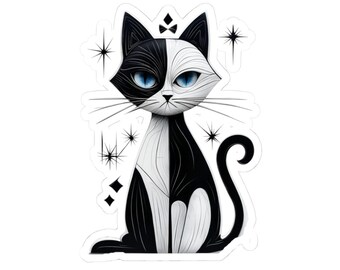 Charming Cat Kiss-Cut Stickers | Whimsical Cat Decor for Pet Lovers, Laptop Stickers, Scrapbooking, Gift Ideas