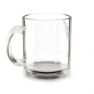 Taza de vidrio con ilustración de alas de ángel SOBER / Ángel con halo de 10 oz imagen 2