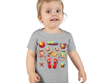 Camiseta playera colorida para niño, camisa de verano, ropa de verano para niños, camiseta de vacaciones para niños pequeños, regalo para un día de playa