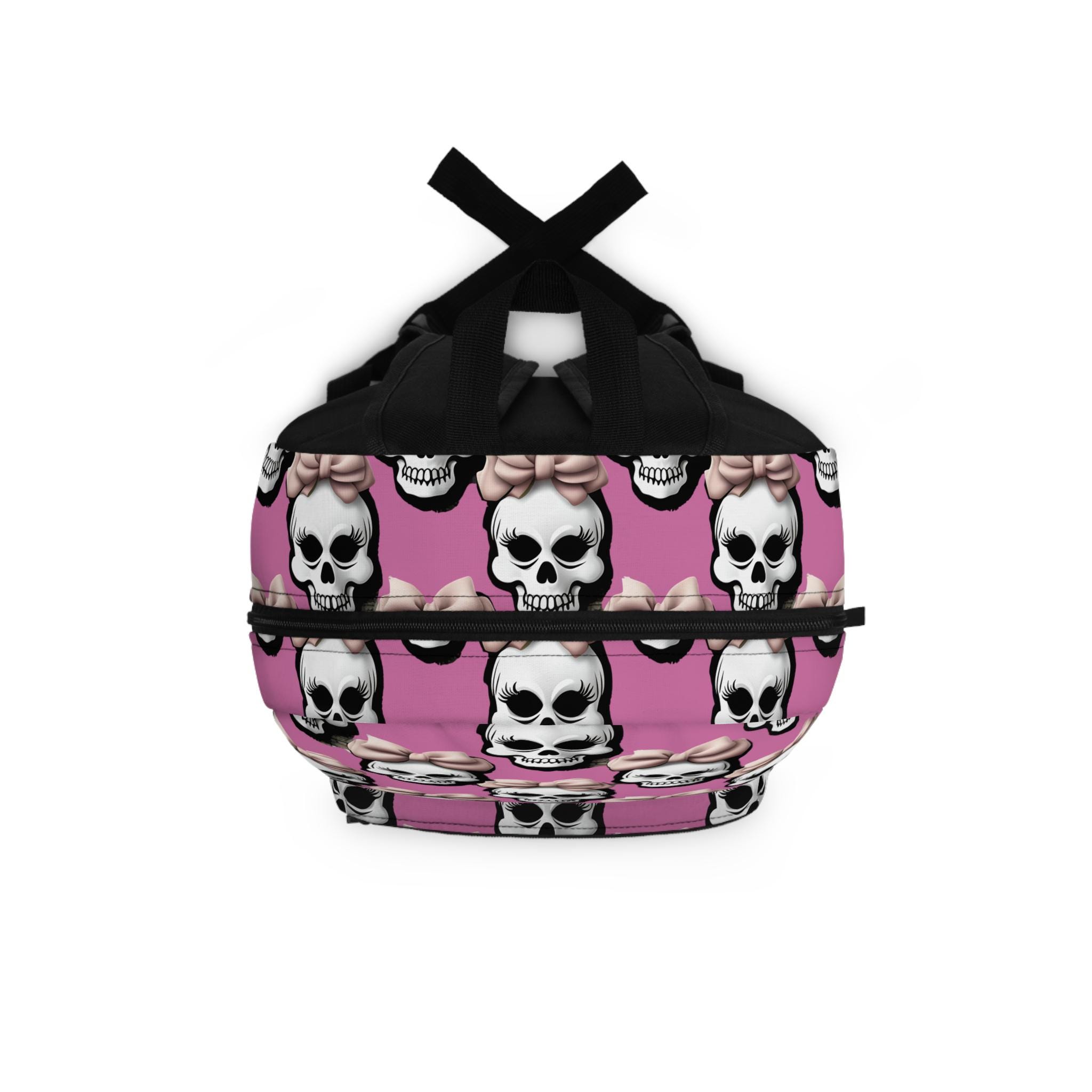Edgy Skull Backpack With Bows, Gothic School Bag, Punk Backpack, Unique ...