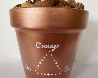 Inspirational Planter / Pot - Customizable Hand-Painted Water Your Values 6''