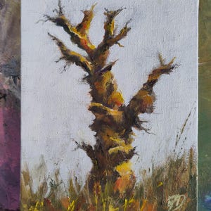 The Old Tree - a small, original oil painting