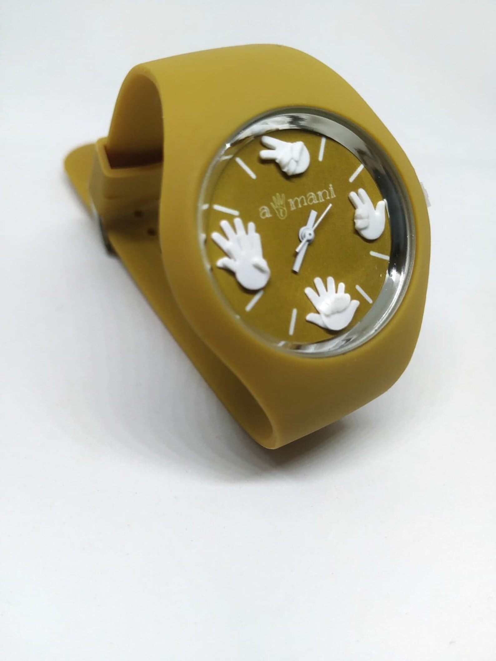 Sign Language Watch Mustard and White Handmade Silicone Etsy UK