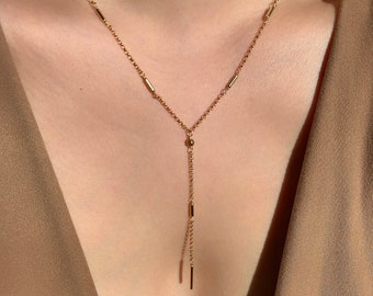 Mo'a black spinel back drop-style necklace (14K gold filled / Black spinel)