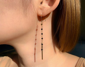 Mana black spinel earrings (14K gold filled)