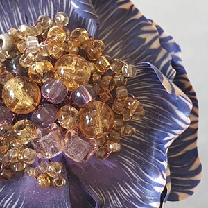 Violet fantasy flower, flower pin, flower brooch v23121
