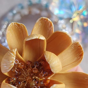 Personal sun pin, yellow flower brooch, yellow chrysanthemum v250220
