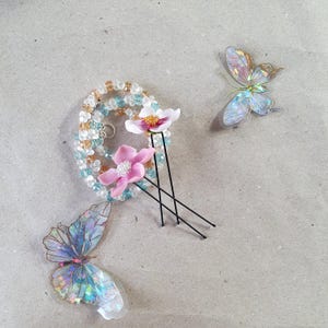 Plum flower hair pin, spring flower hair pin, first flower hair pin,  pink flower v250221
