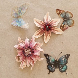 Pink chrysanthemum, autumn flower brooch, flower pin 24130