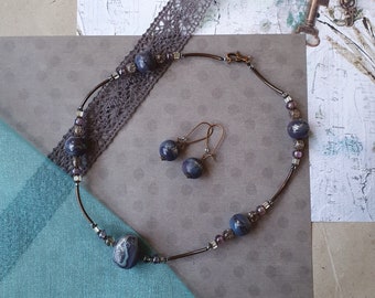 Starry night choker and earrings