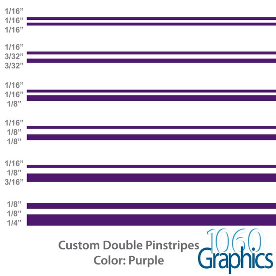 Double Pinstripes Purple 18 116 316 332 14 12 Inch Widths Custom Made Vinyl Decals By 1060 Graphics