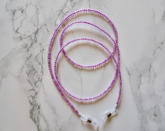 Sunnycord with purple beads - Glasses cord with purple beads - Cordon à lunettes - Cordón de gafas