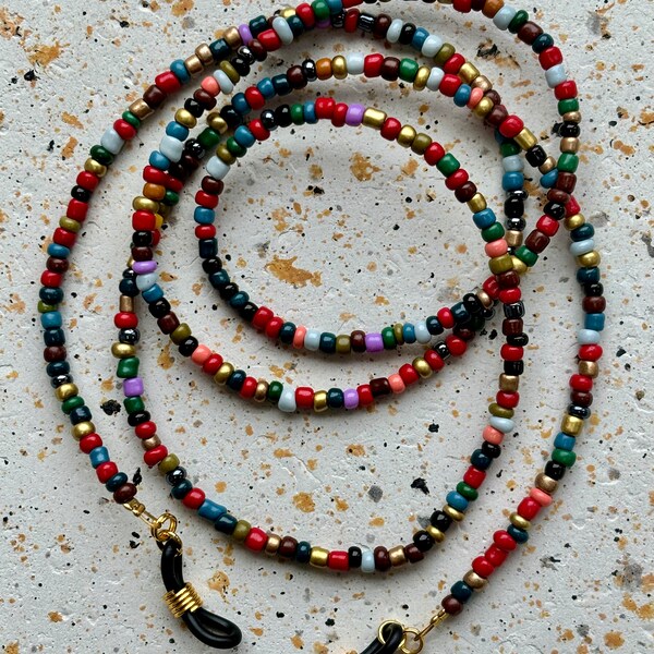 Sunglasses cord with cheerful beads - sunnycord with colored beads - Cordon lunettes de soleil - Cordón para gafas de sol