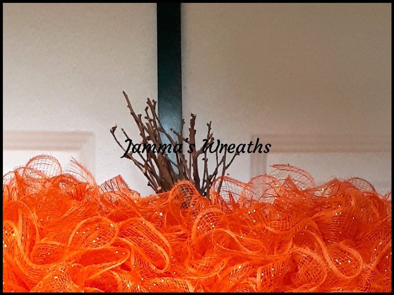 Pumpkin Patch Halloween Deco Mesh Holiday Door Wreath {Handmade}