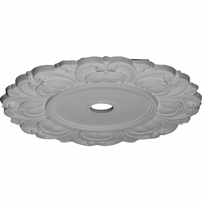 Ekena Millwork 16" Wood Ceiling Medallion - Carved Florentine Design, Cherry, Fits Up To 5-3/8" Canopy