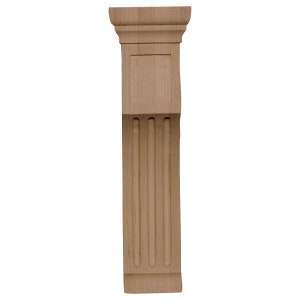 4"W X 4"D X 14"H Recessed Groove Wood Corbel - View #3