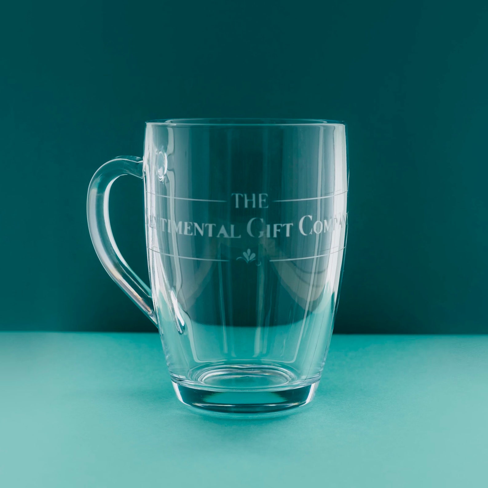 Personalised Logo Etched Glass Mug Etsy