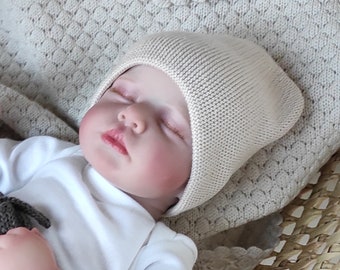 Baby Mütze aus Merino Wolle für Frühling und Herbst, Baby Mädchen oder Junge nach Hause kommen Outfit