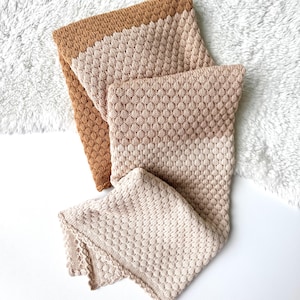 Merino Wool Baby Blanket: Earthy Brown Knit, Newborn Gift