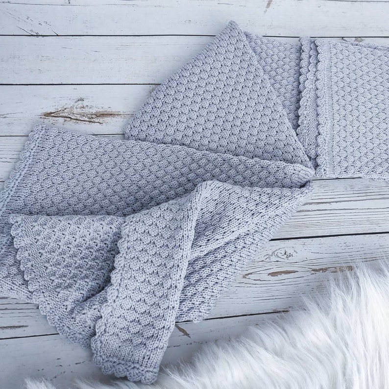 Knitted baby blanket merino wool blanket baby boy Etsy