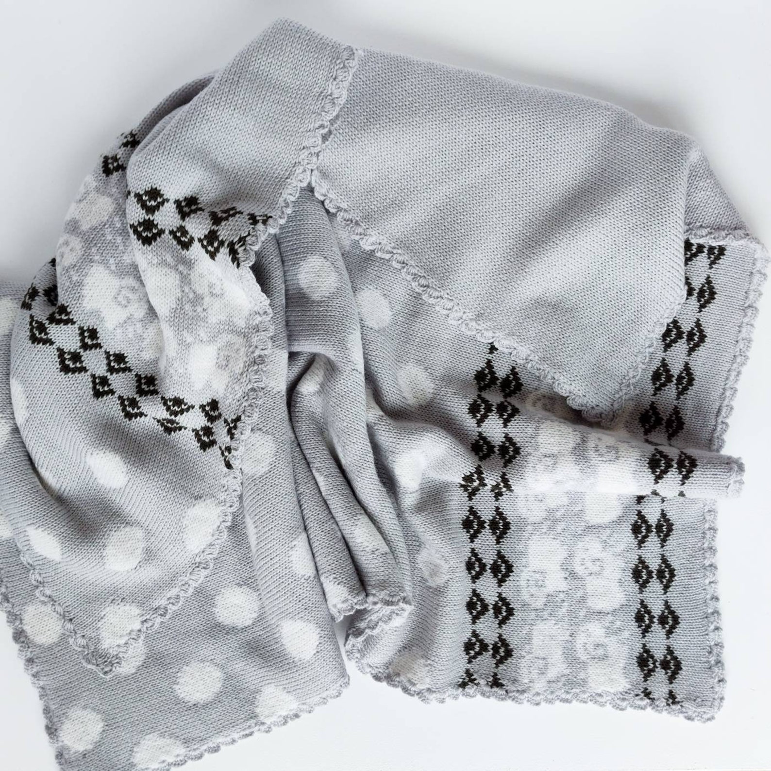 Gray Baby Blanket With Elephants for Boys and Girls Double Etsy