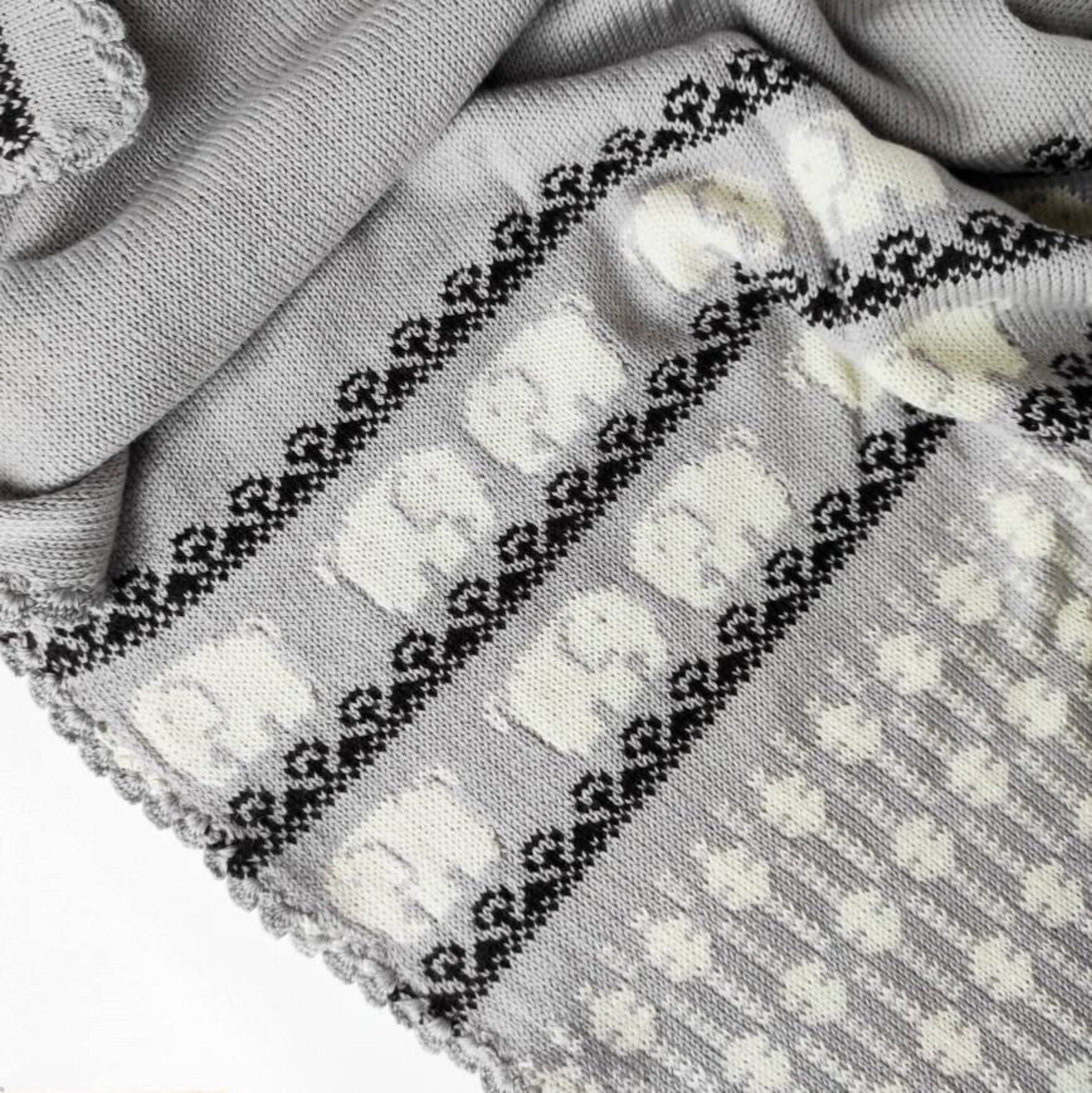 Gray Baby Blanket With Elephants for Boys and Girls Double Etsy