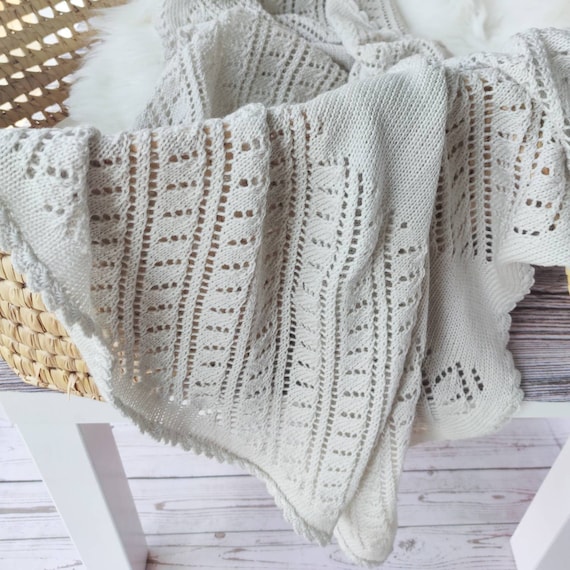 Knitted cellular blanket sale