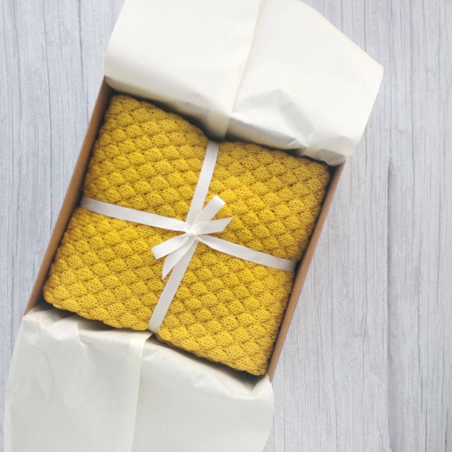 Yellow Baby Blanket Wool Baby Blanket Knit Throw Blanket Etsy