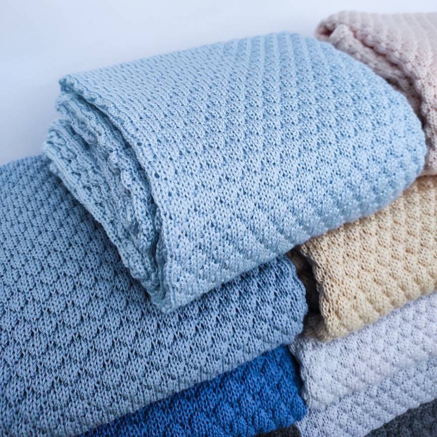 Knitted baby blanket merino wool blanket baby boy Etsy