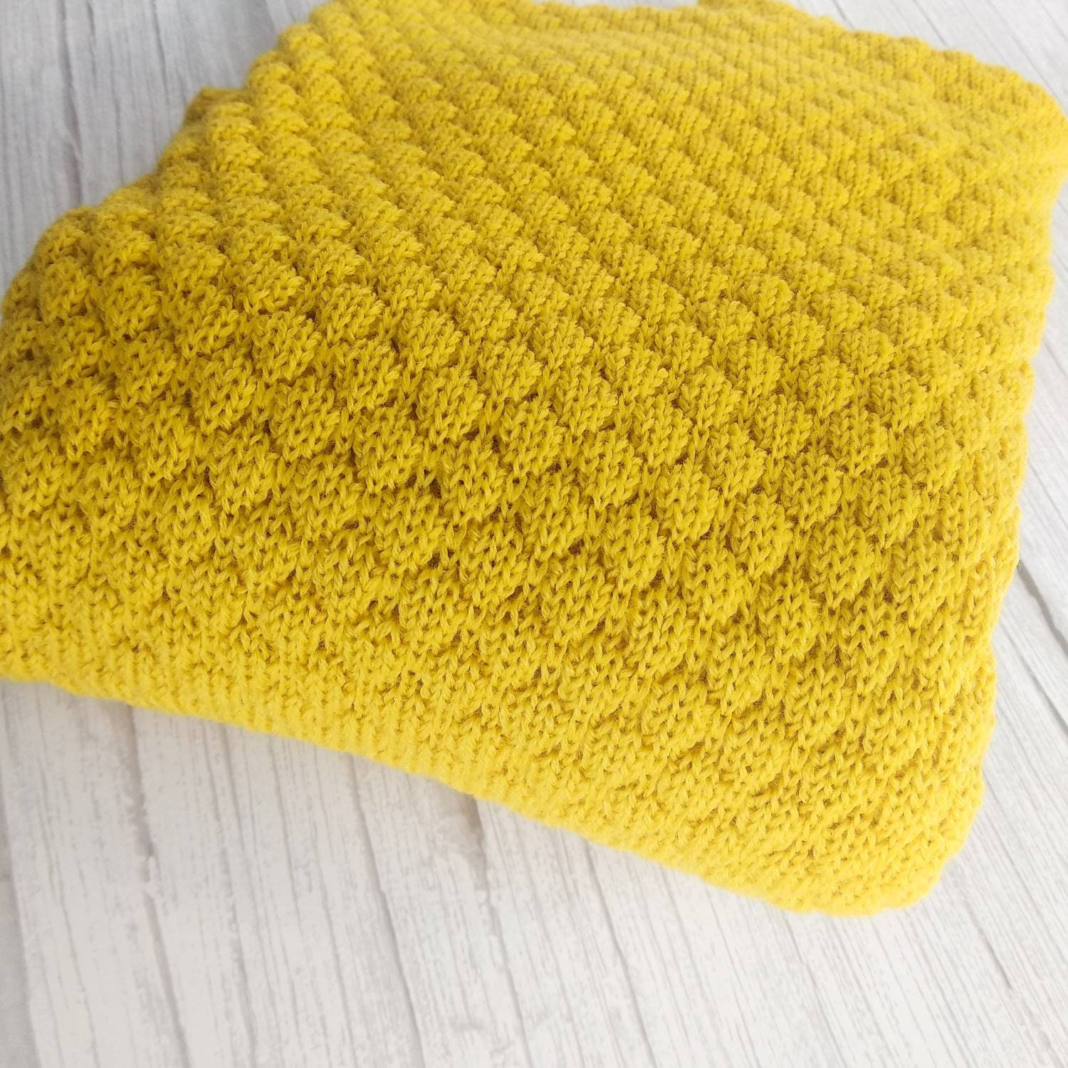 Yellow Baby Blanket Wool Baby Blanket Knit Throw Blanket | Etsy