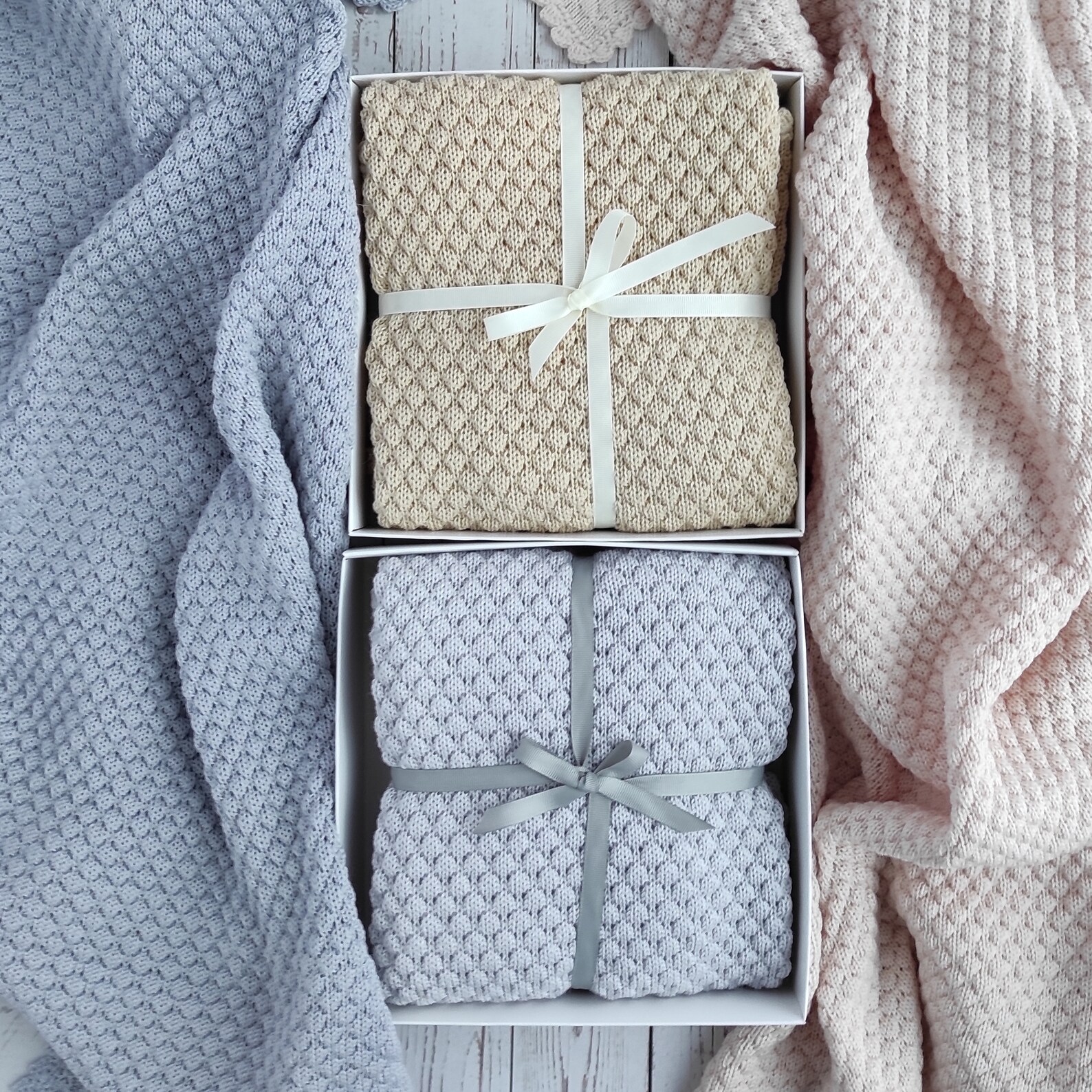 Gray Baby Blanket Knit Baby Boy Blanket Merino Wool Etsy