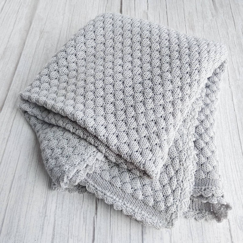 Baby blanket and wooden baby teething ring gift set knit baby Etsy