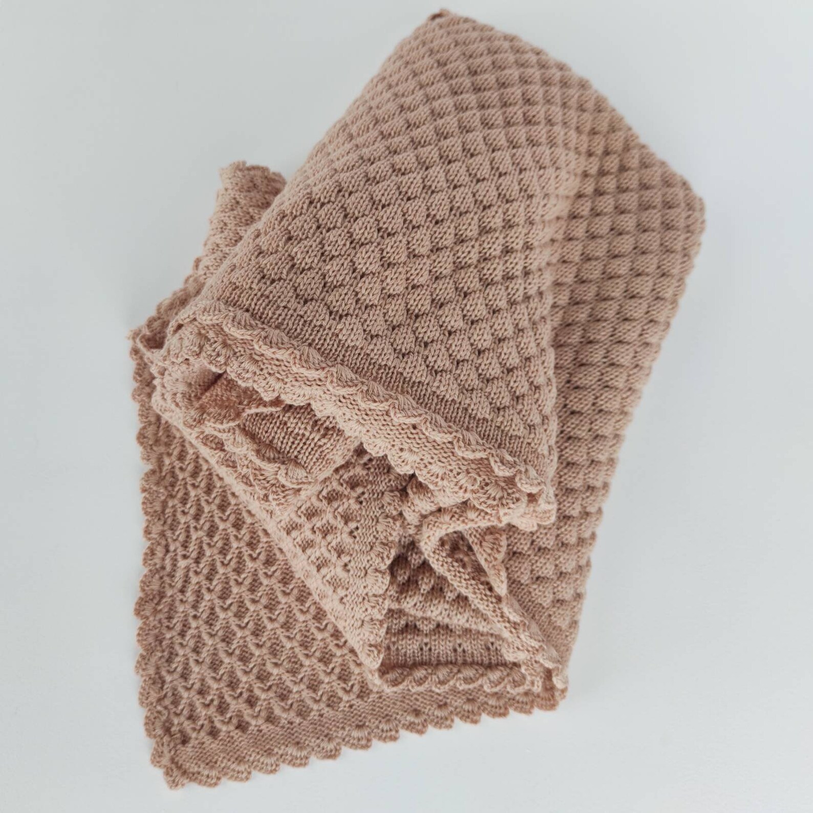 Brown baby blanket knitted soft crib blanket merino wool Etsy