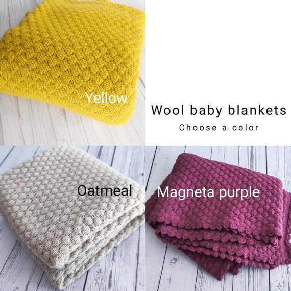 Wool Knit Baby Blanket With Crochet Edges - Etsy