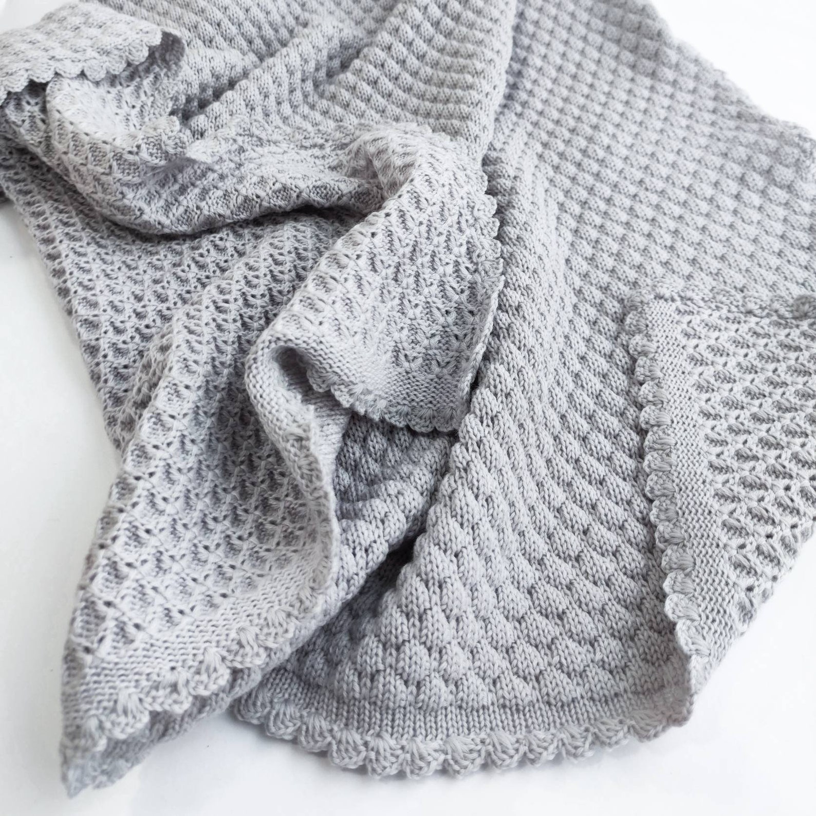 Gray Baby Blanket Knit Baby Boy Blanket Merino Wool Etsy