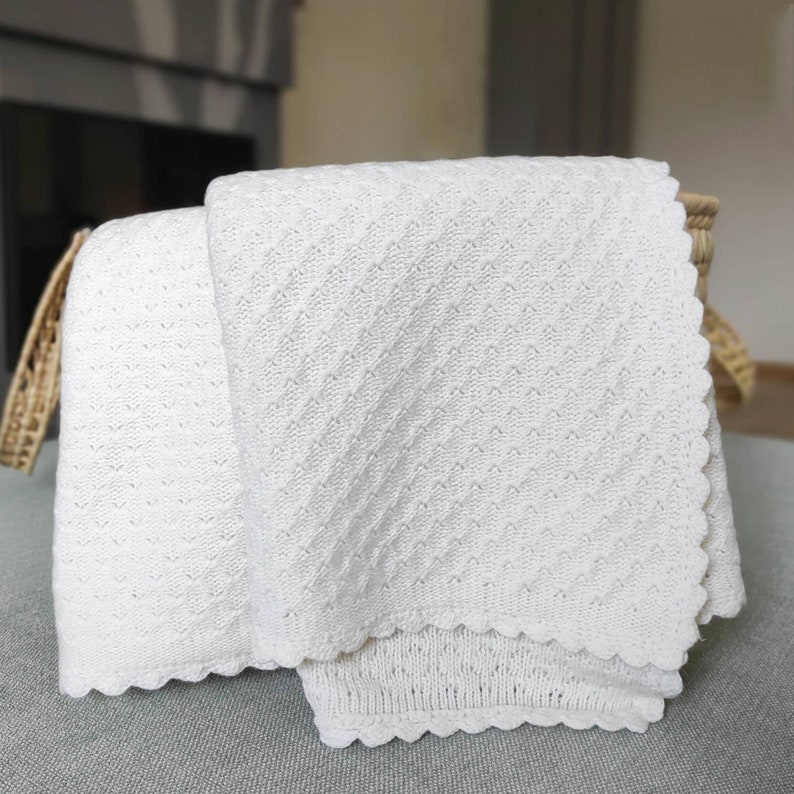 Merino Baby Blankets White Knit Baby Blanket Wool Etsy