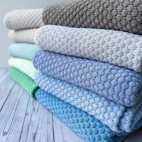 Knitted Baby Blanket Merino Wool Blanket Baby Boy Etsy