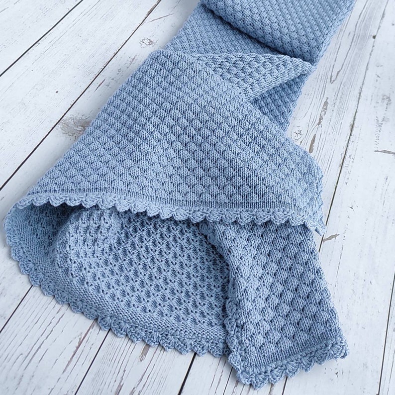 Knitted baby blanket merino wool blanket baby boy Etsy