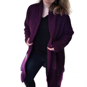 Knit cardigan for women, lightweight mohair sweater long