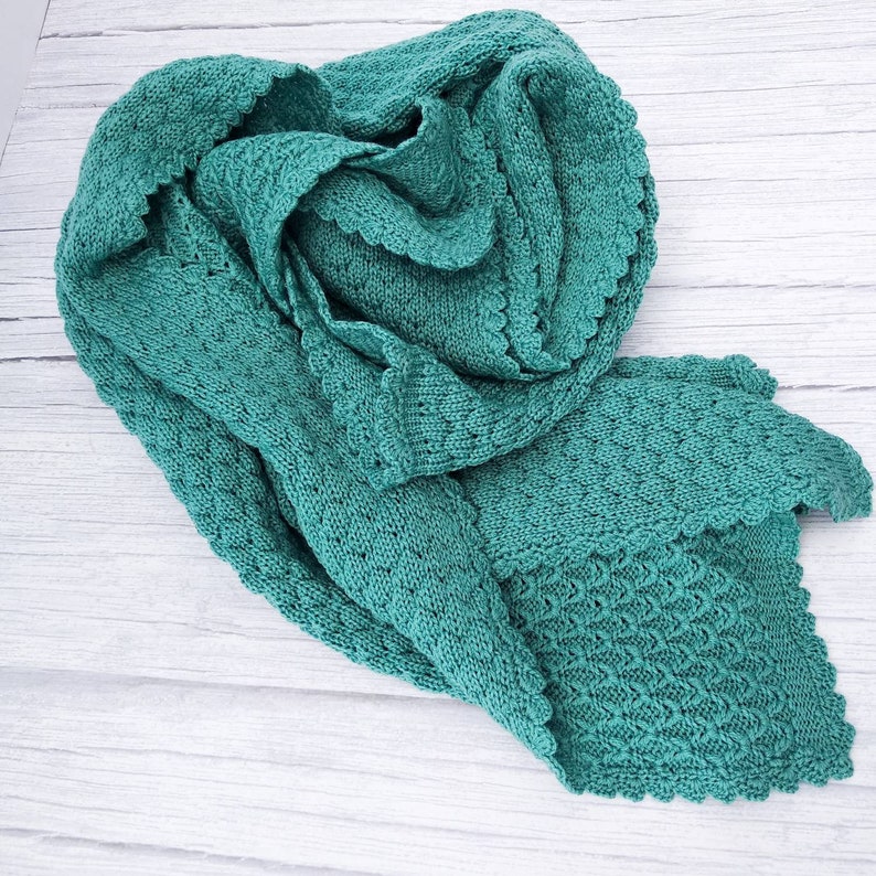 gender neutral baby blanket merino wool Teal baby blanket knit