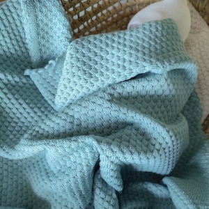 Knitted Merino Wool Baby Blanket: Ocean Nursery Gift