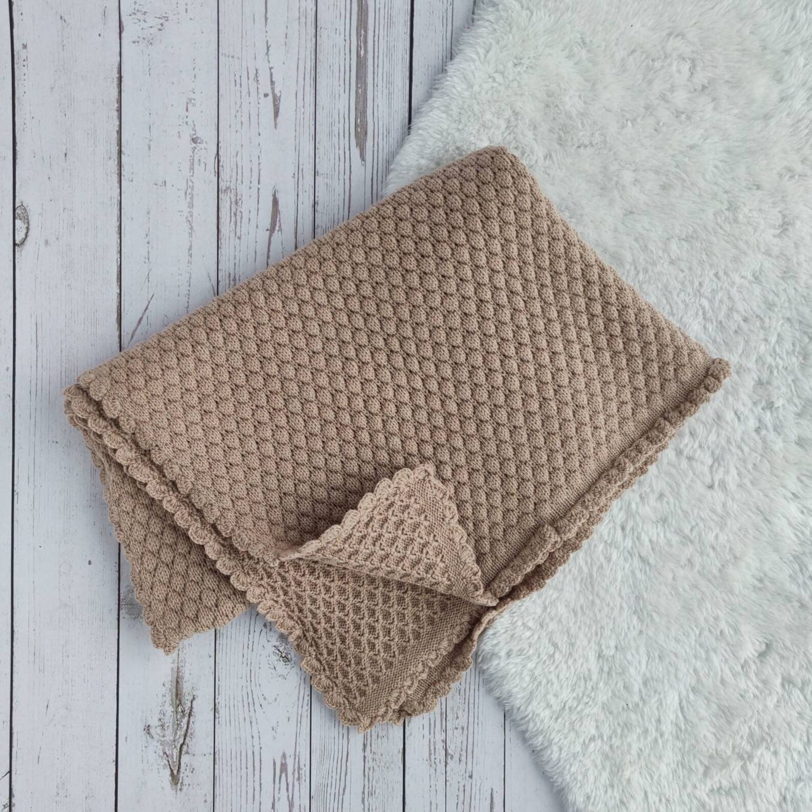 Knitted baby blanket merino wool gender neutral baby blanket Etsy