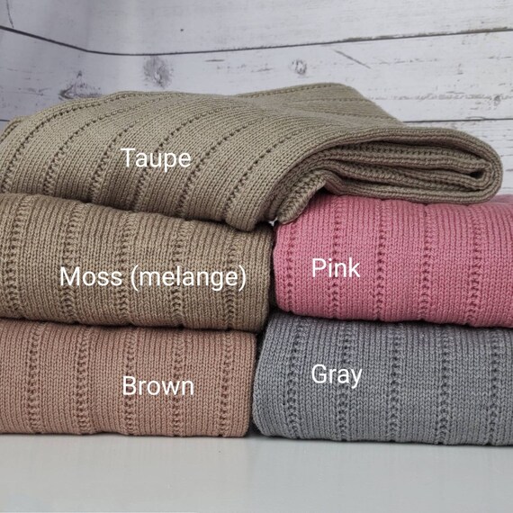 Pink Baby Girl Stroller Blanket Wool Knit Baby Blanket With Textured Stripes Etsy