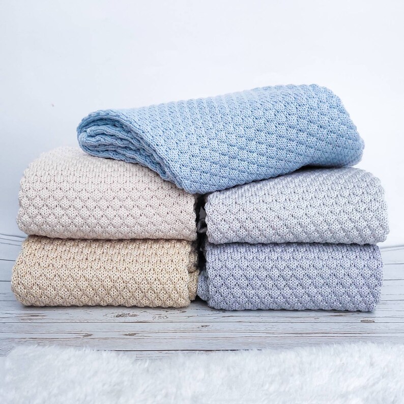 Knit Merino Wool Baby Blanket Grey Baby Blanket Baby Cot Etsy