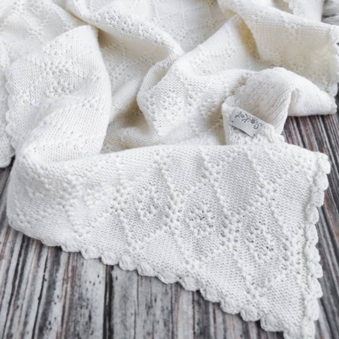 Merino Baby Blankets White Knit Baby Blanket Wool Etsy