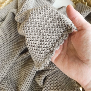 Luxury baby blanket knitted of soft merino wool, Minimalist style baby blanket